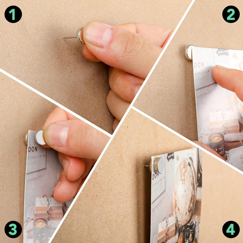 E BAVITE Magnetic Push Pins, 80 Sets Magnet Thumbtack for Wall Bulletin Board Strong Decorative Pushpins Clip for Map Picture Hanging Kit Poster Holder - Image 3